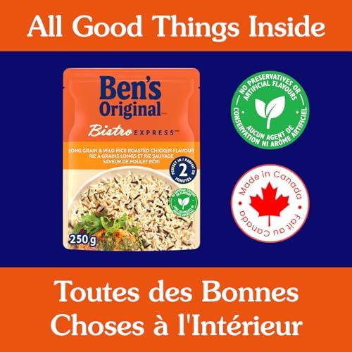BEN'S ORIGINAL BISTRO EXPRESS Long Grain & Wild Rice Roasted Chicken Flavour, Side Dish, 250g Pouch - 5