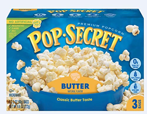 Pop Secret Butter Microwave Popcorn 3ct (3.2oz Bags), 9.6oz Box (Pack of 6)