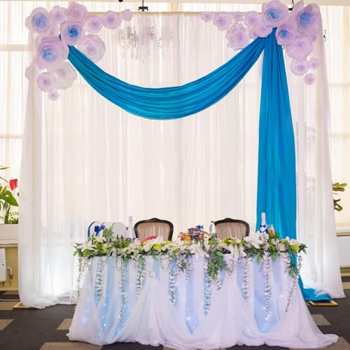 Wokceer 10x10 FT Backdrop Stand Heavy Duty Pipe and Drape Kit with Base Adjustable Gold Metal Arch Backdrop Stand for Wedding Photo Booth Background Birthday Party Photography Exhibition Decoration by Wokceer - Image 4