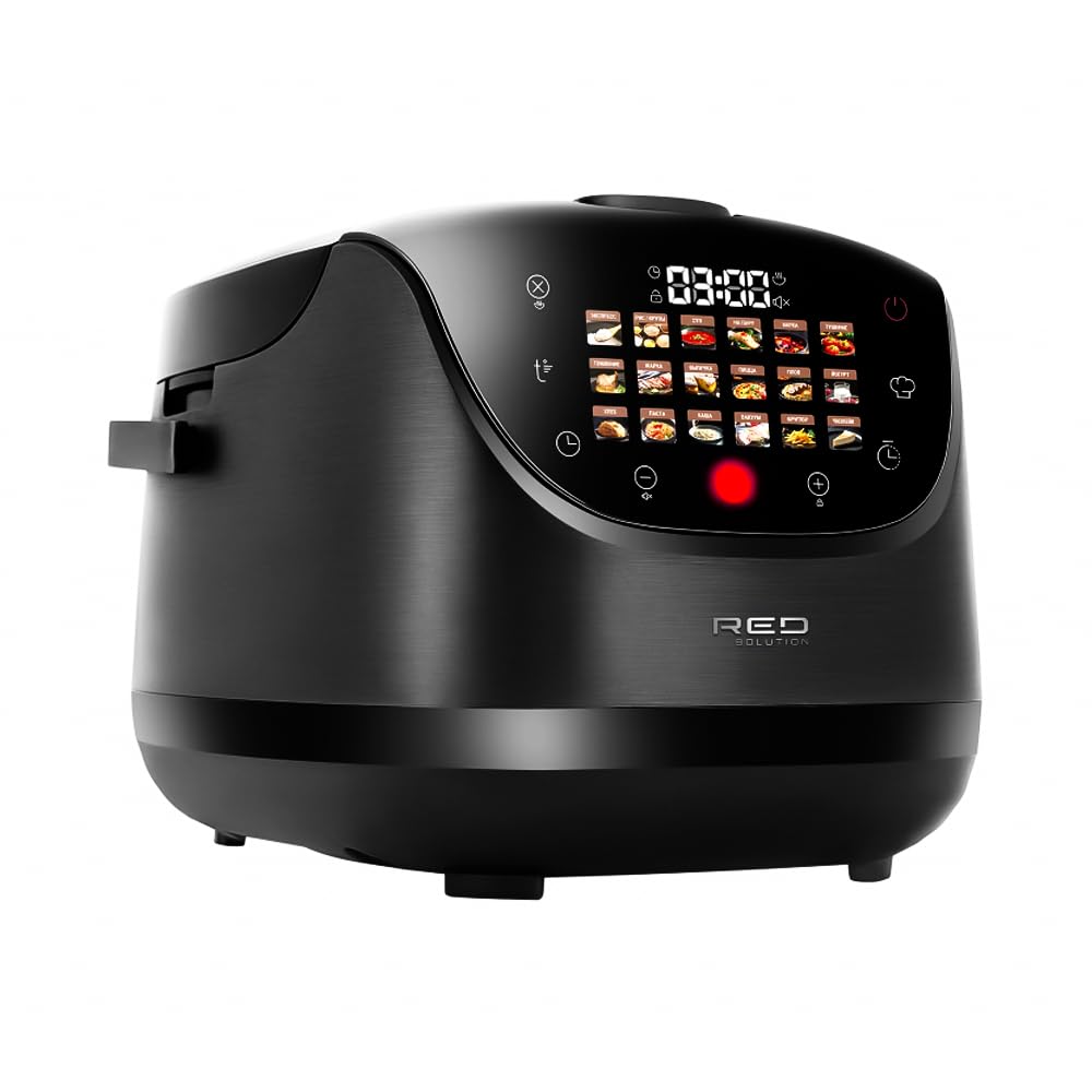 Multikocher RED COLORSENSE - MC200 RU (Russisch) 5L Multiwarka Touch-Bedienung Schnellkochtopf Reiskocher Multicooker 860 W Warmhaltung Joghurtbereiter Dampfgarer