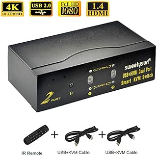 Kvm Switch Hdmi Dual Monitor 2 Port,Dual Hdmi Port Kvm Switch with 2.0