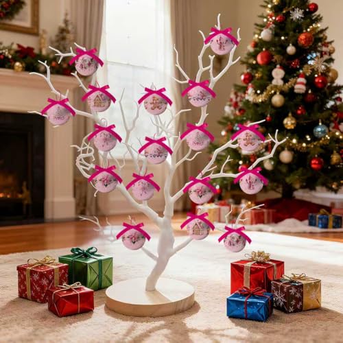Decoración de Navidad rosa y bolas de decoración lindas de 1.18 pulgadas 7