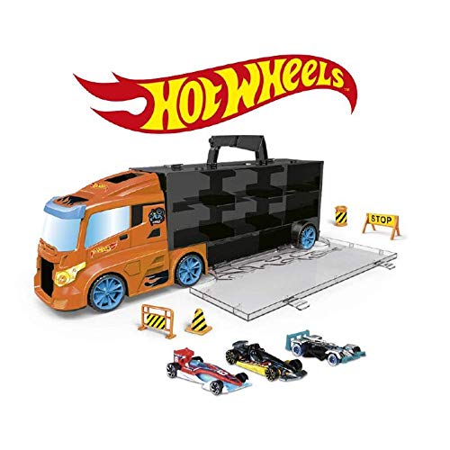 ODS - Transporter 40 Hot Wheels Camion Mallette avec voiture d'origine incluse, couleur bleue, 42033 Cover