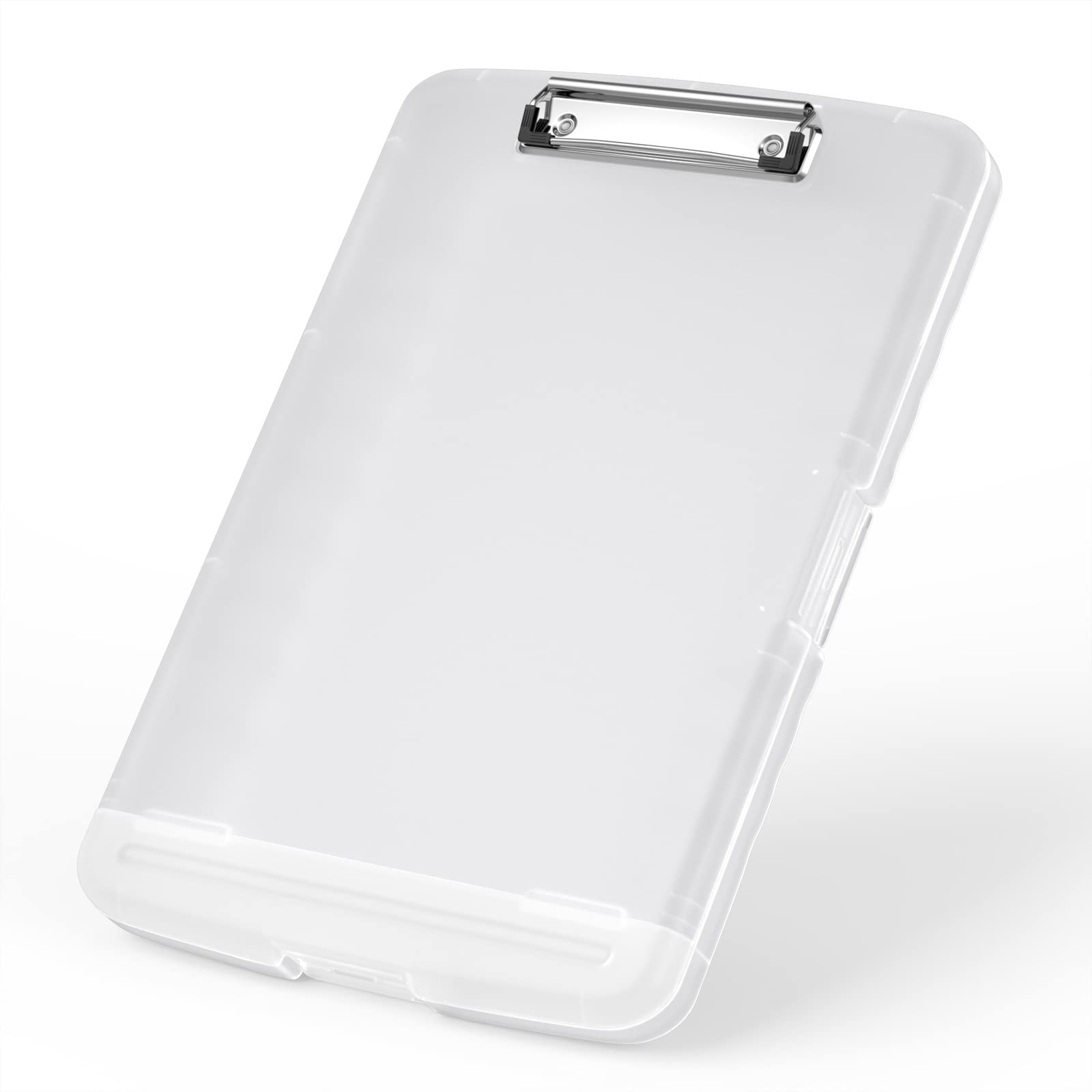 Rimilak Plastic Clipboard with Storage, 8.5 x 11 High Capacity Folio Nursing Case with Pen Holder, Size 14.2 x 9.6 x 1.2″ Folder Side-Opening for Classroom, Teacher, Smooth Writing, Translucen — image 1