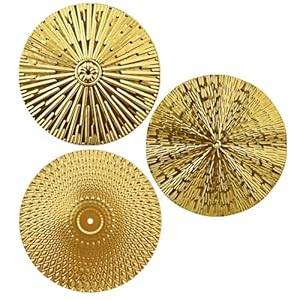 ZYApril 10″ Gold Wall Sculptures & Art Décor – Modern Metai Wall Decorations，3Pcs – Living Room or Home Office Bedroom