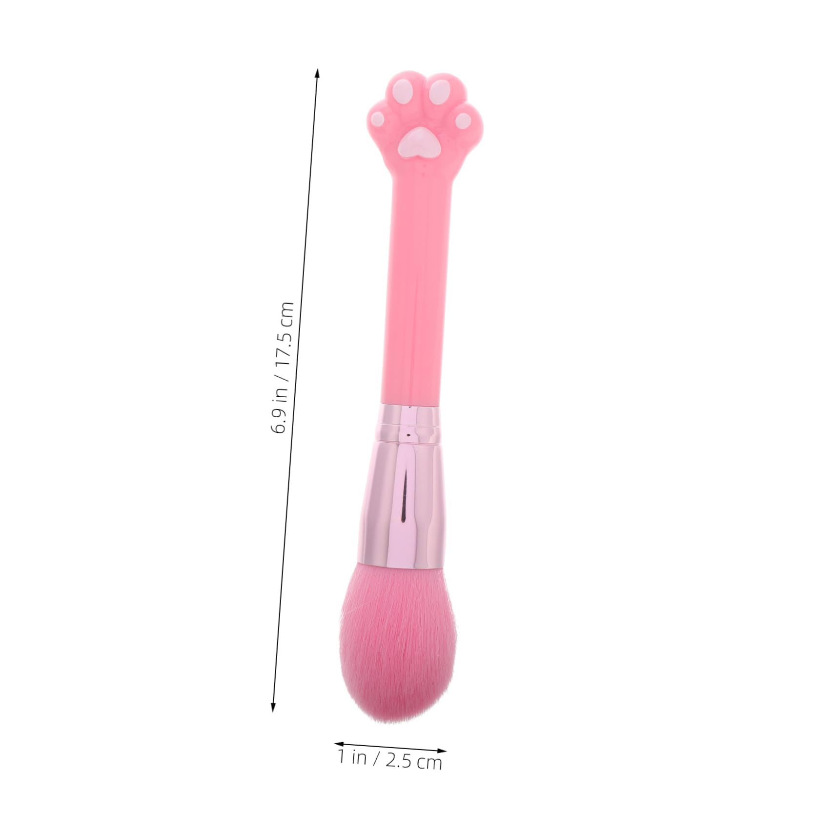 FOYTOKI Ergonomic Long Handle Cat Paw Makeup Brush Body Powder Brush for Face Liquid Foundation Soft Bristles Blush Brush for Travel
