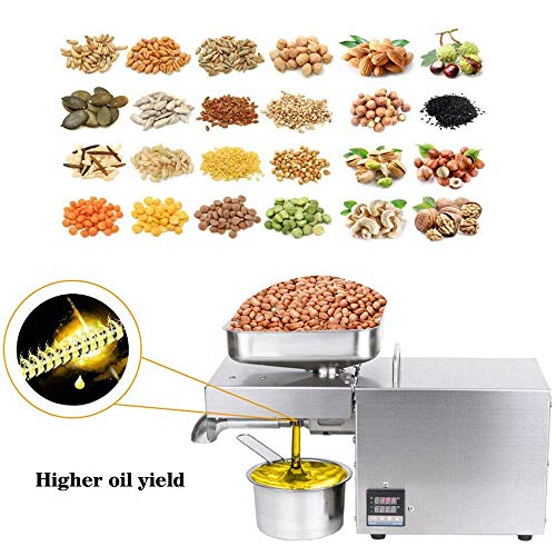 Oil Press Machine, Digital Display 0-300 Celsius Temp Control Commercial Grade Hot Cold