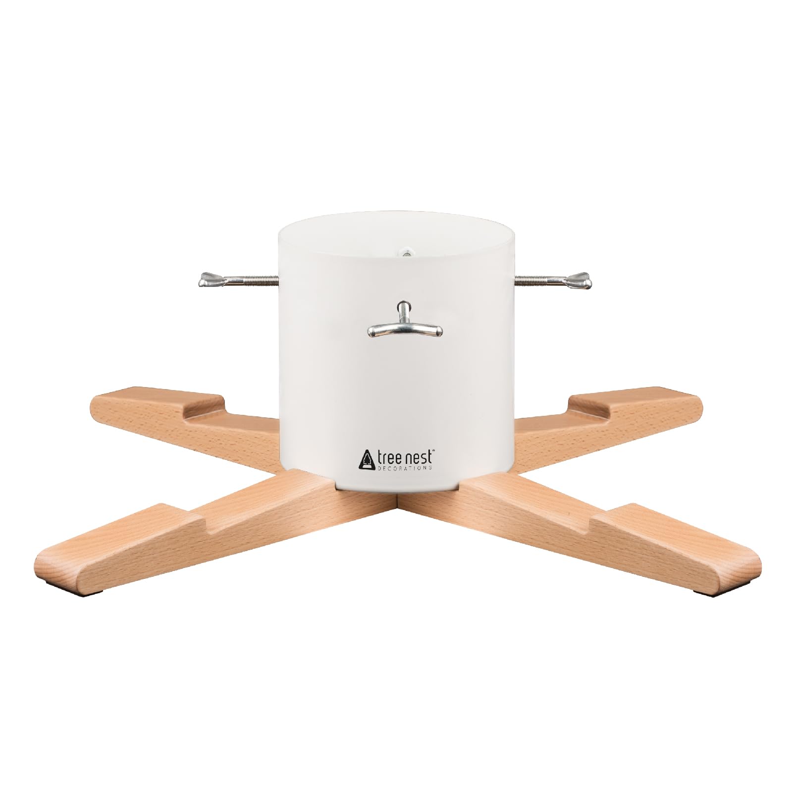 Tree Nest Weihnachtsbaumständer Christbaumständer Baumständer Weihnachtsbaum Standfuß Ständer mit Wassertank für Große Bäume - Pine Christmas Tree Stand für Bäume bis 3m, 5-13cm Stamm Weiß