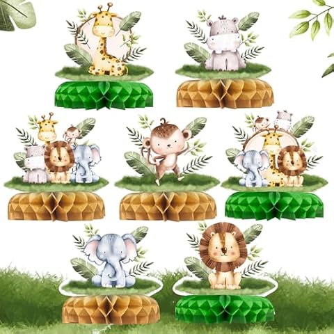 QIFU Jungle Animals Honeycomb Centrepieces Cover