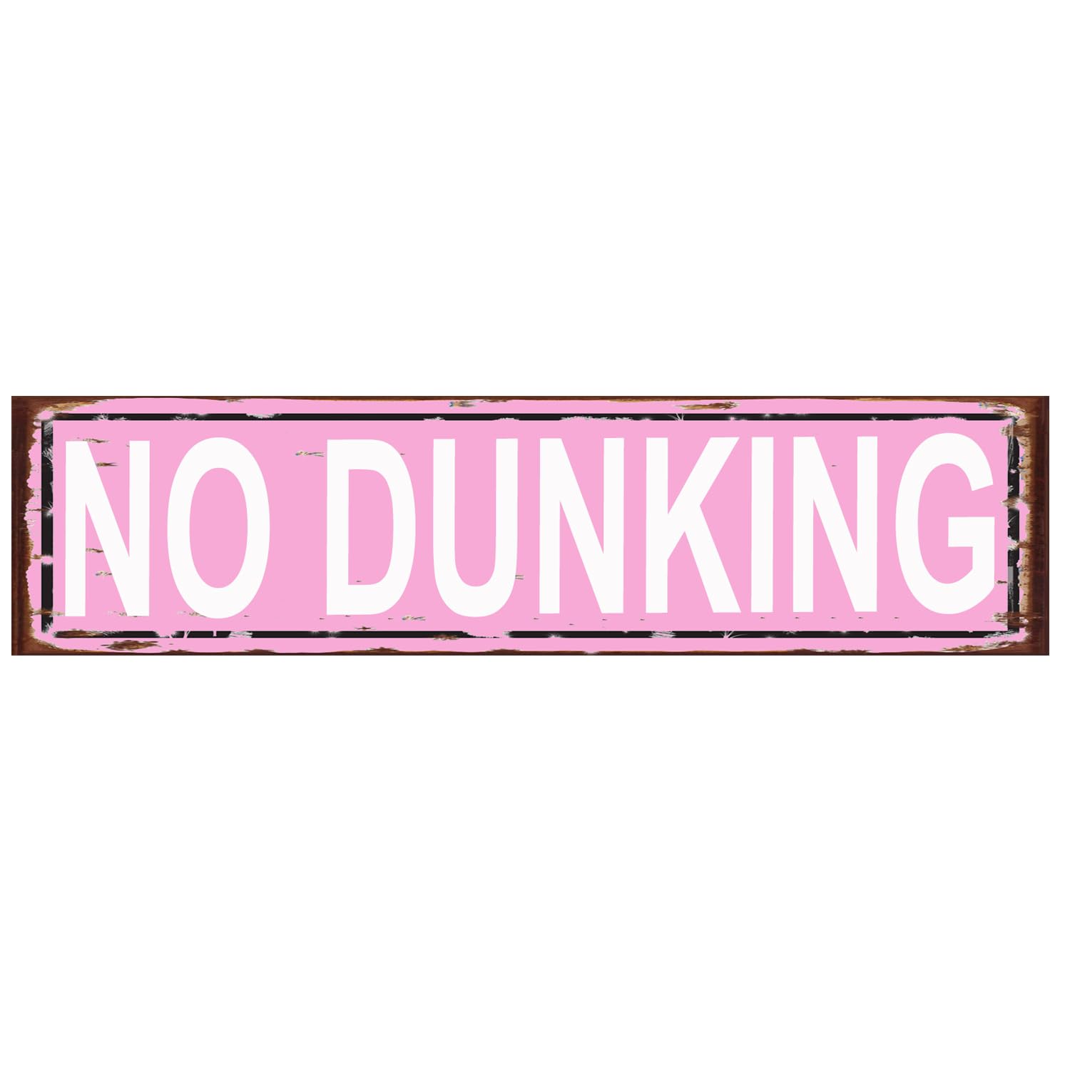 No Dunking Sign - Swimming Pool Basketball Hoop Rustic Metal Street Sign Door Name Plate Plaque Home Pub Bar Wall Decor Pink 4x16 Inch