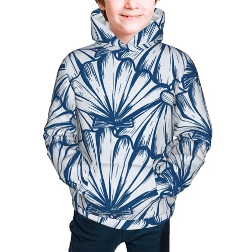 Blue Shells Kid Hoodies Boys Sweatshirts Girls Pullover with Pocket3