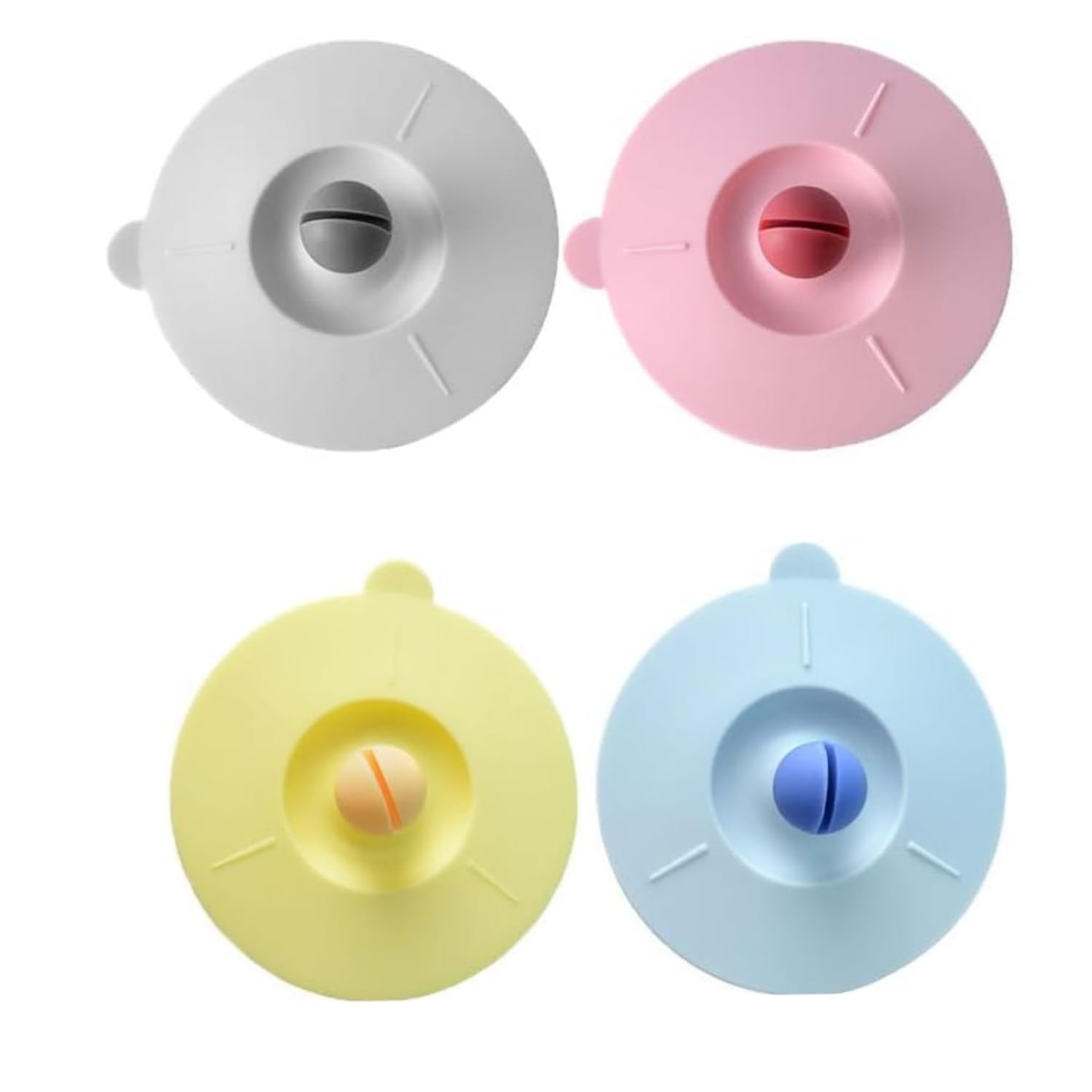 Zwenjuan 4 Pcs Silicone Cup Covers Reusable Anti-Dust Drink Lids For Glasses Food-Grade Silicone Mug Toppers For Tea,Coffee,Beer & Wine Splash-Proof Cup Lid For Home