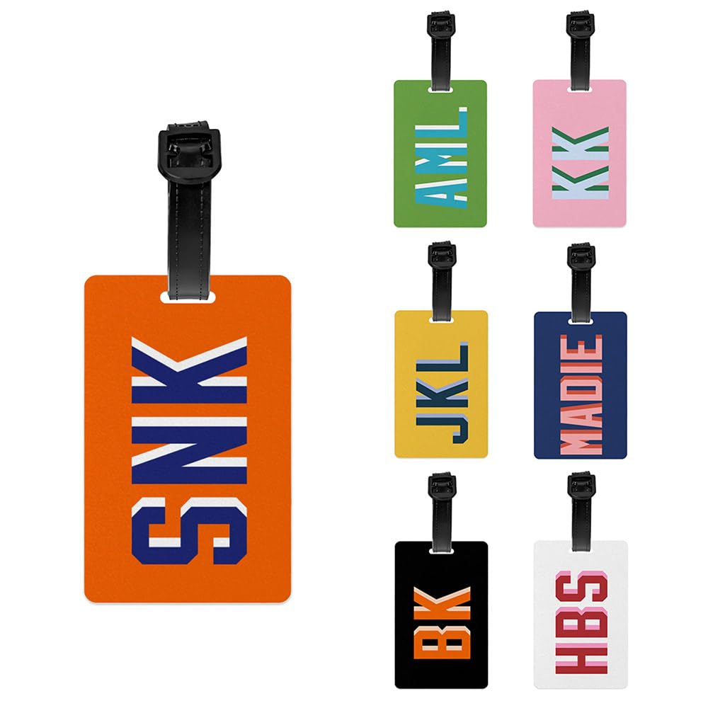 Personalized Shadow Monogram Luggage Tag Custom Initial Luggage Tags for Suitcases Cute Name Travel Bag Baggage Tags for Luggage with Detachable Strap
