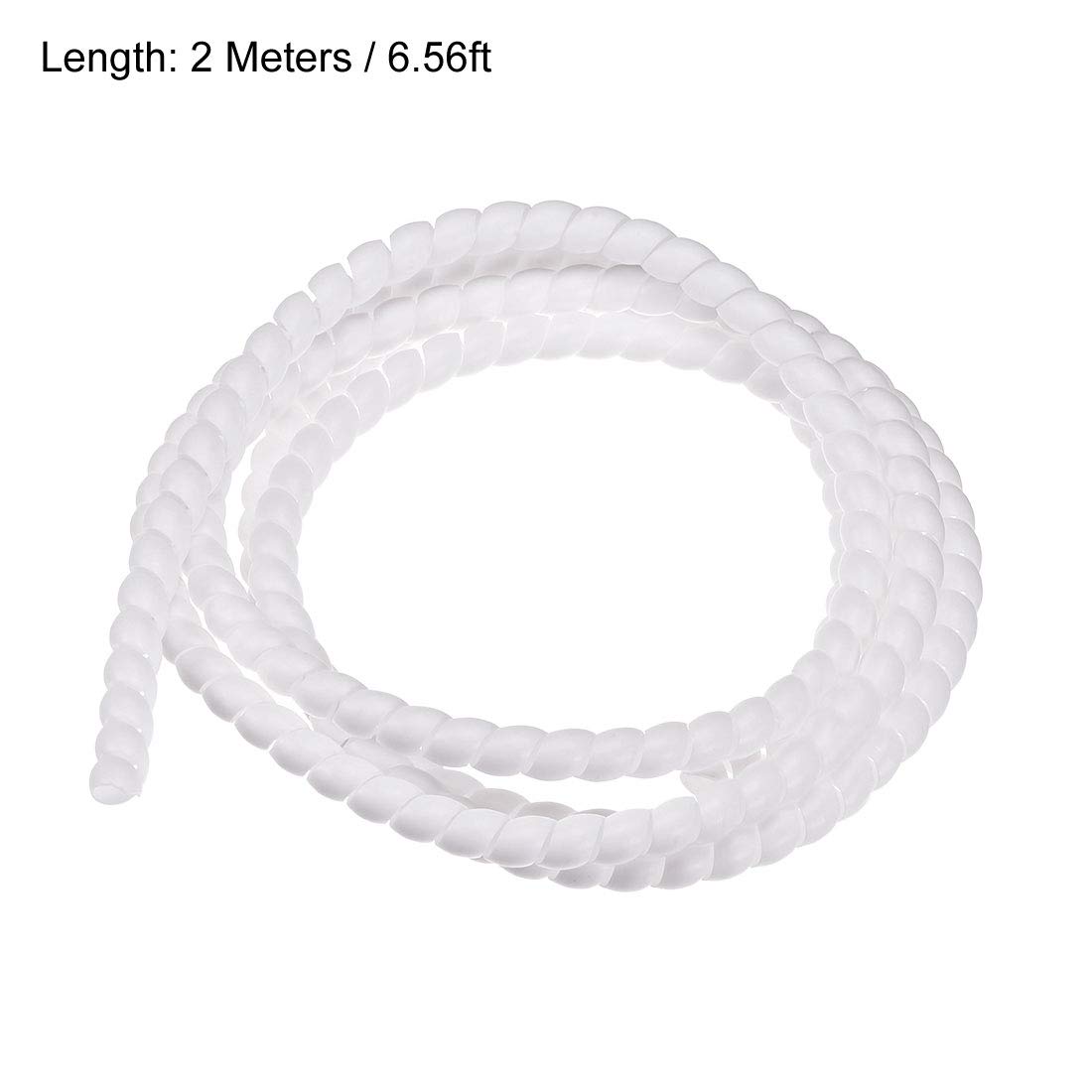 uxcell Flexible Spiral Tube Wrap Cable Management Sleeve 10mm X 12mm Computer Wire Manage Cord 2 Meters Length White