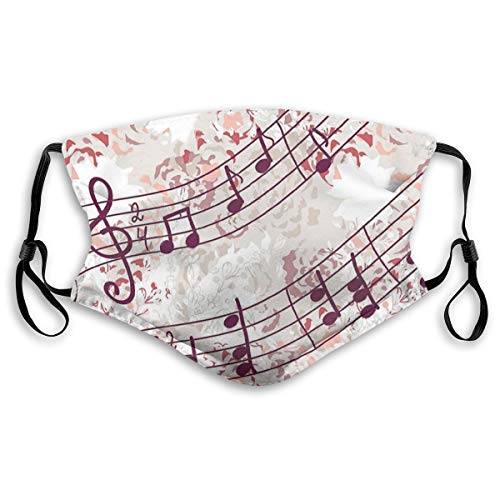 luo man Adult Music Notes S Graphic Print Outdoor Face Dust Cover