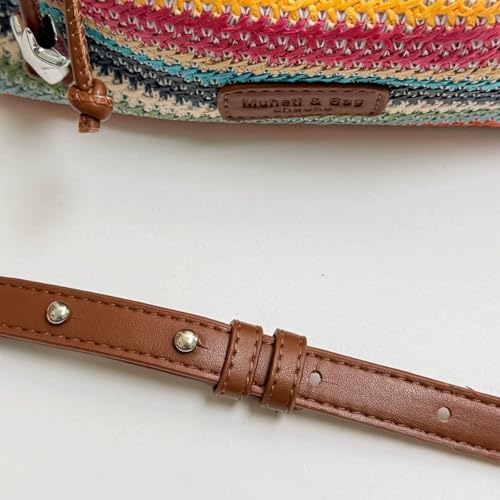 Image of Woven Leather Tote Bag For Women Crossbody Shoulder Bag Large Hobo Handbags Vegan Female Bag Vegetable Basket