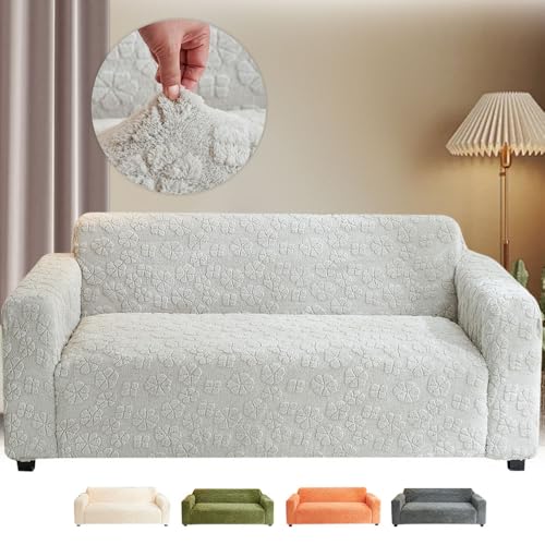 フランネル ソファーカバー 厚手 秋冬 暖かい 1人掛け- 4人掛け 肘あり ジャカード ソファーベッドカバー ストレッチ 北欧 ズレない おしゃれ ソファー保護カバー リビング ソファ カバー 弾力性 滑り止め 肌触り ふわふわ フィット感 柔らか 汚れ