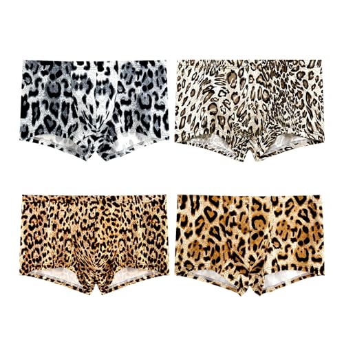 Men's Panties Leopard Comfortable Breathable Boxers Underwear Briefs
