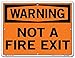 Vestil SI-W-36-B-AC-130 NOT A FIRE EXIT Warning Sign, Aluminum Composite, 0.130" Overall Size, 12.5" W x 9.5" H