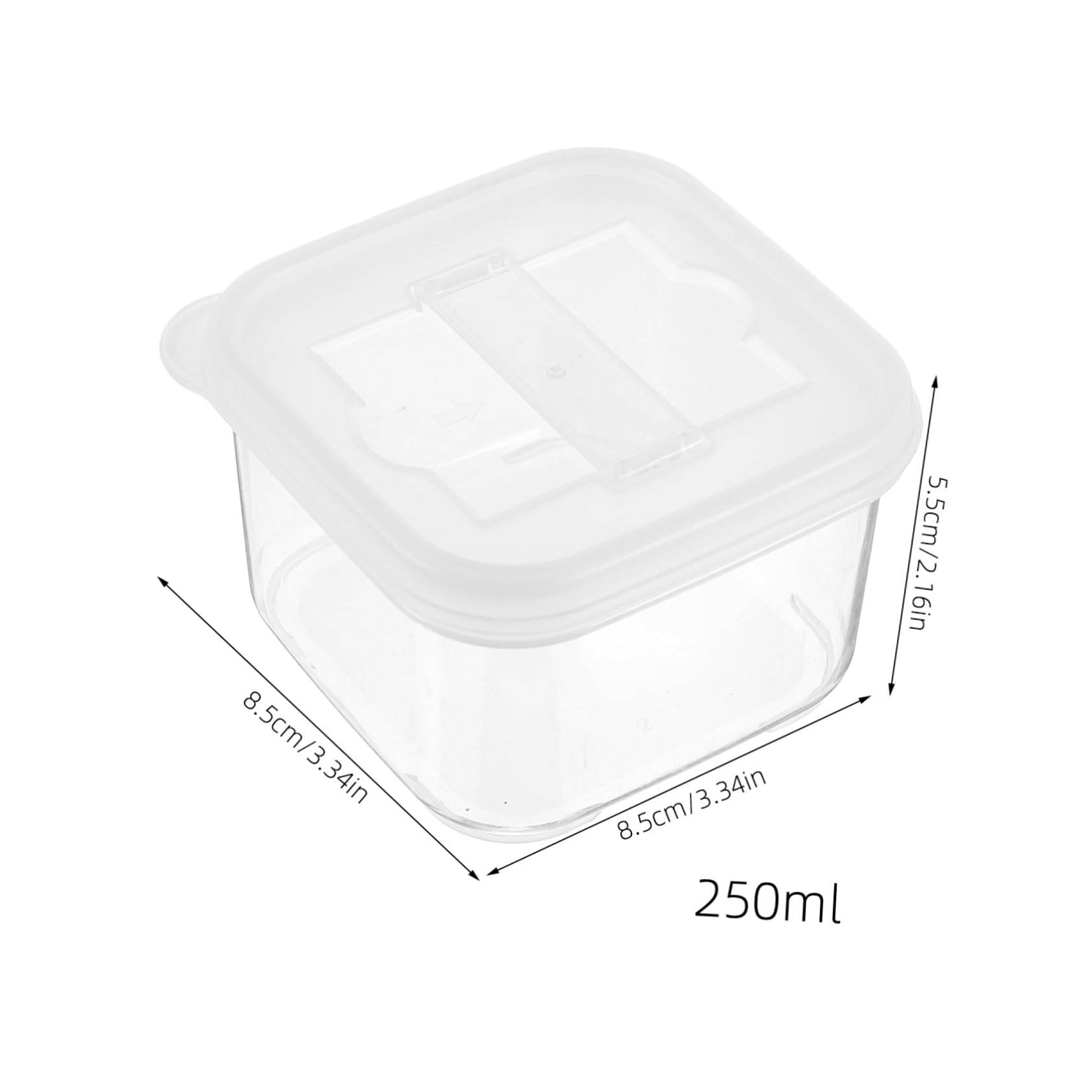 Veemoon Small Sampling Box for Food Soil 250ml Mini Containers Clip Lab Dressing Case Fridge Organizer