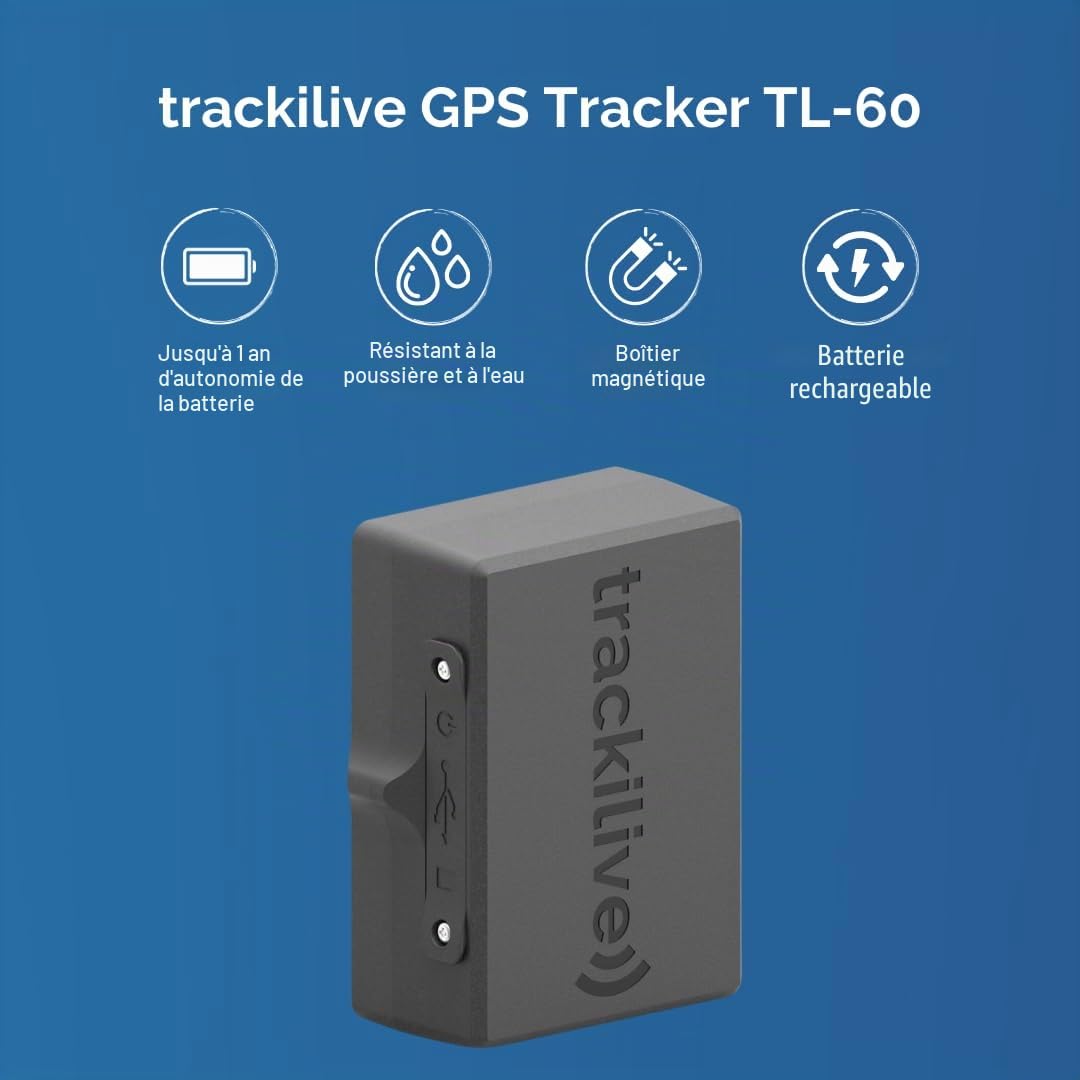 TL-60 Tracker GPS (Tracker) Tracker Véhicules, Tracker Multifonction, Live Tracking Noir 1 pc.