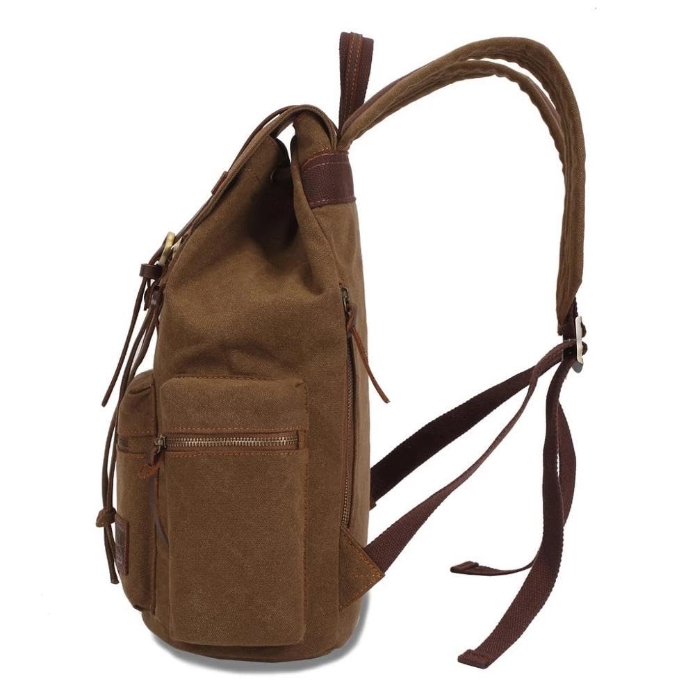 Zaino in Tela Retro, Unisex, Adatto per Viaggi, Svago Studentesco, Escursioni, Campeggio -Nero