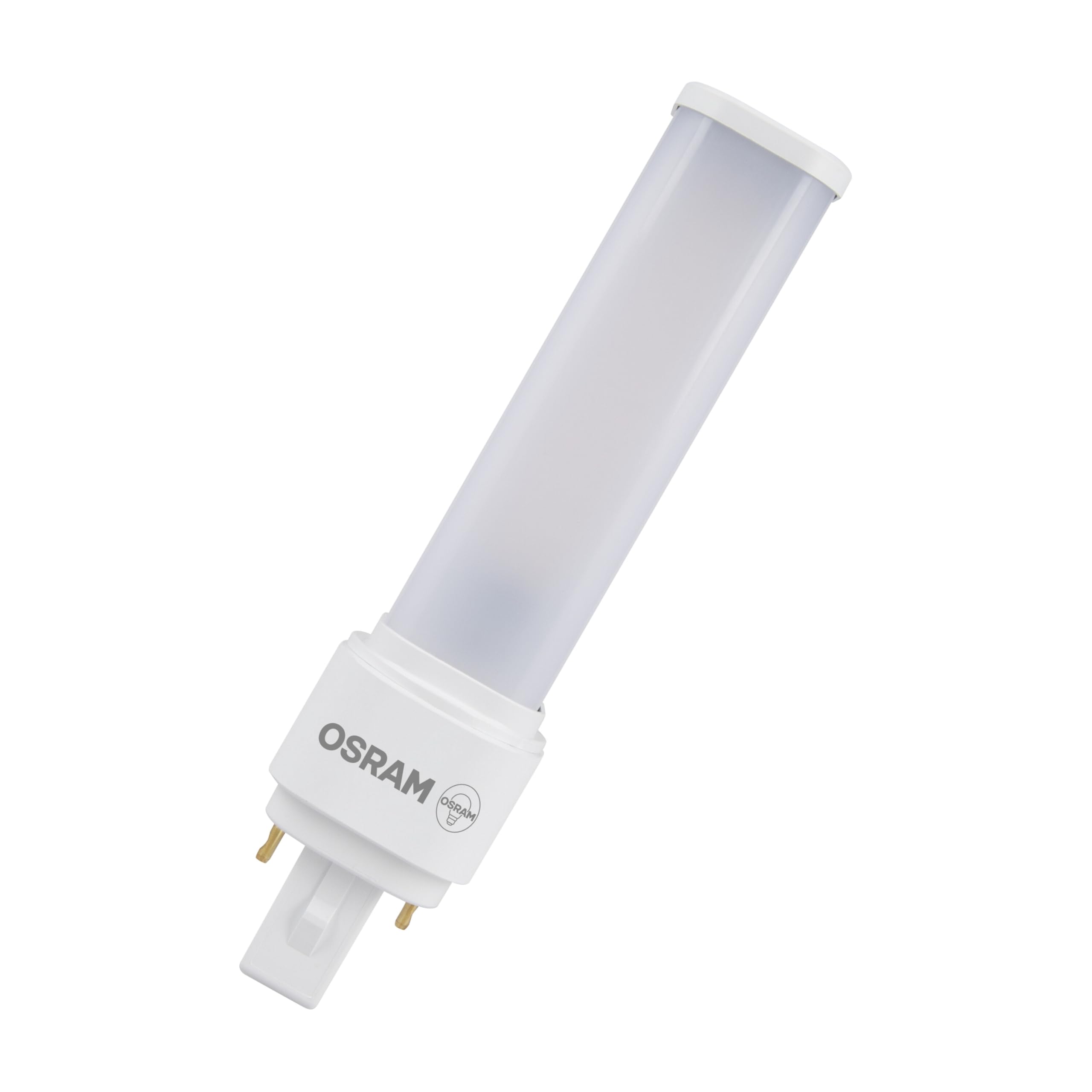 Osram DULUX D13 LED Kompaktlampe, 6W, 600lm, 3000K Warmweiß, Sockel G24D-1, 230V AC/CCG, CRI 80, 35mm Durchmesser