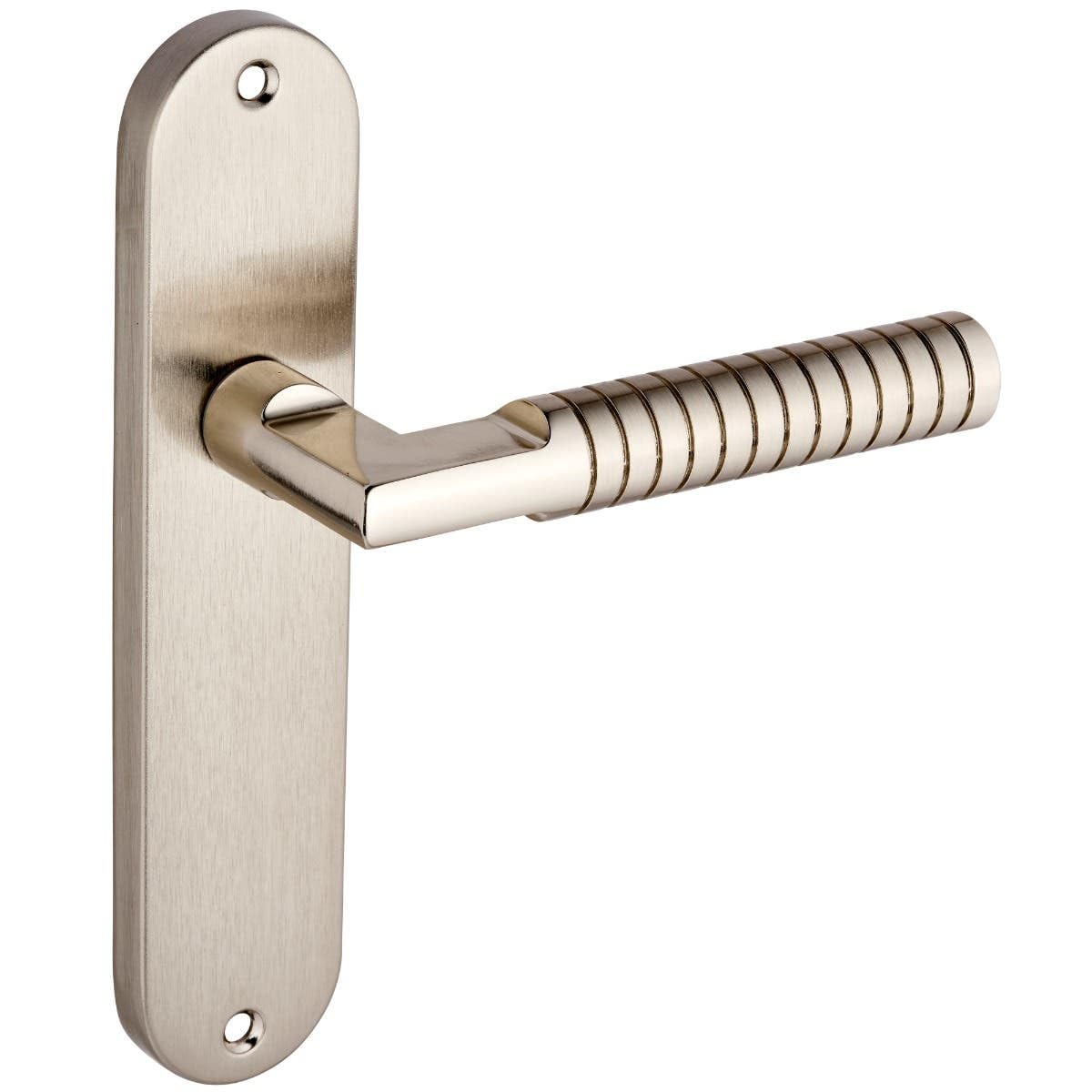 Designer Levers - Kempston Lever Latch Door Handle Dual-Tone Nickel