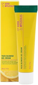 Good Molecules Yuzu Blemish Gel Cream - Lightweight Gel Moisturizer with Salicylic Acid, BHA and Natural Extracts to Target Acne, Even Skin Tone, and Texture - Skin Care for Face