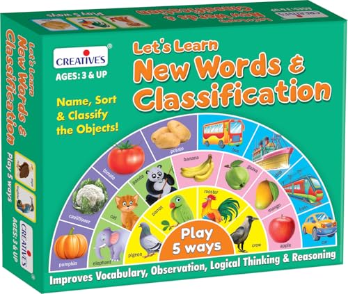 Image of Creative's Let's Learn New Words & Classification | Learning Cards Game for Kids | Name, Classification, Memory, Snap Cards Game | Educational Game for Kids | Ages 3 & Up