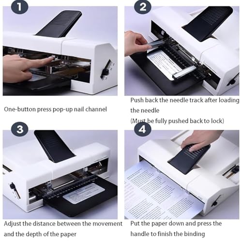 Schwerlasthefter, A3/A4, flaches Satteldesign, arbeitssparender Hebel, Kapazität 50 Blatt, perfekt für Büro und Druck