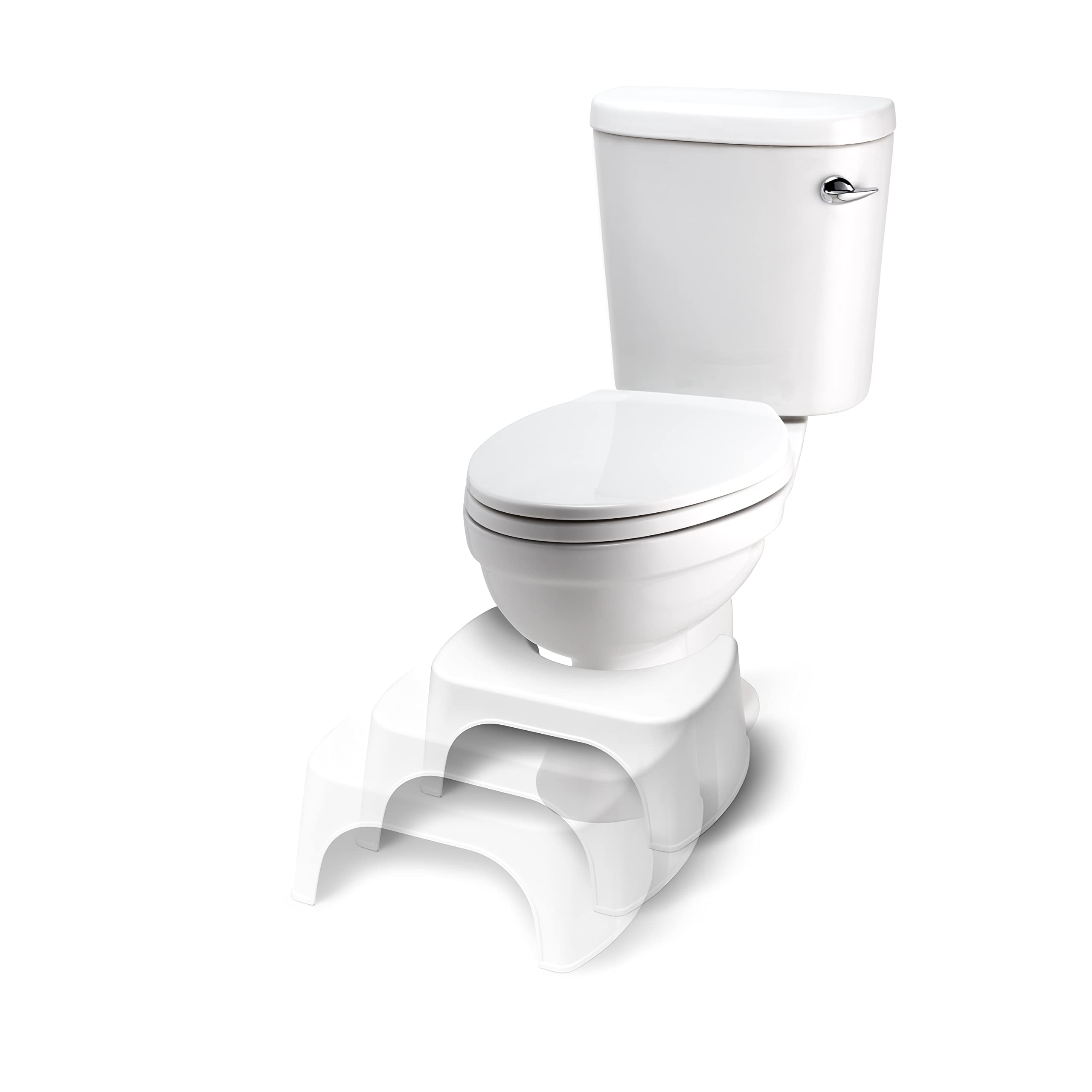 Tabouret de Toilette Physiologique Gris - Fabriqué en France en Plastique Recyclé - Marche Pied WC pour Adulte - Petit Banc Repose Pied pour Adopter la Position Squatty Anti Constipation