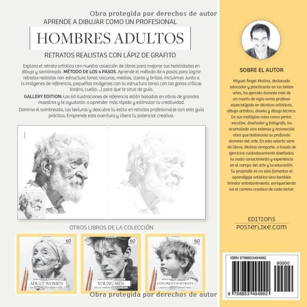 Miniatura 2 de Aprende a dibujar como un profesional. Hombres Adultos. Retratos realistas con Lápiz de Grafito. La Esencia Masculina Diversidad y Profundidad de
