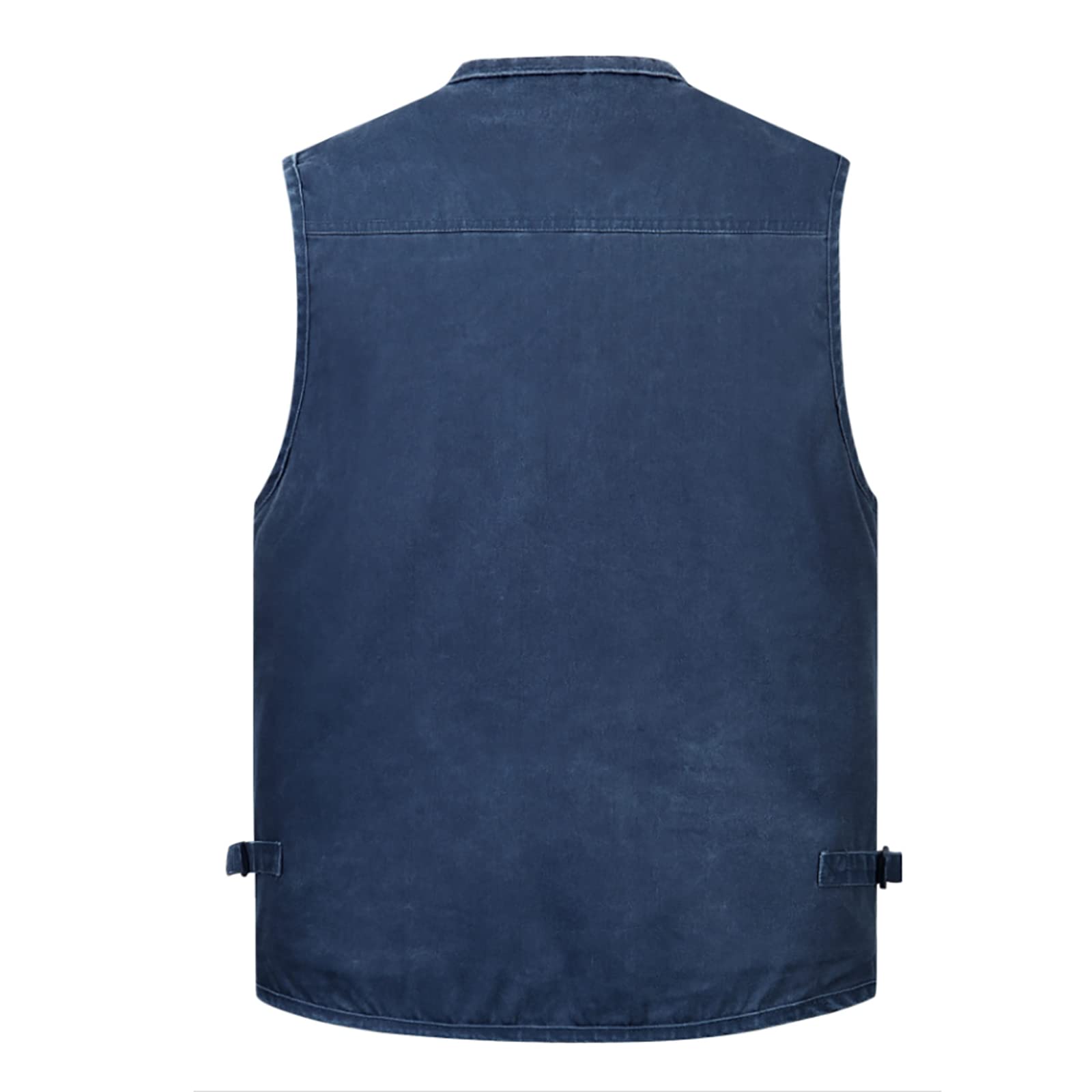 Gilet da Pesca Uomo Multi-Tasca Senza Maniche Giacche da Escursionismo Caccia(Size:l,Color:Blu)