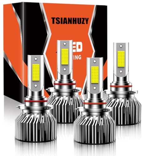 TSIANHUZY Fit For 2004-2015 Nissan Titan Light Bulbs,HB3 High Beam Bulbs+HB4 Low Beam Bulbs Combo,600% Brightness Upgraded,6500K,52000 Lumens Bright,Pack of 4