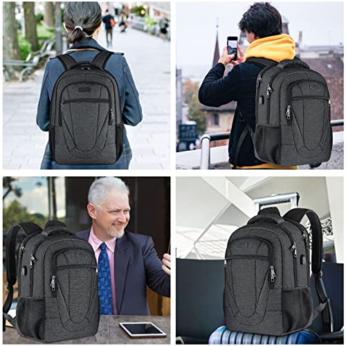 BIKROD Rucksack Herren, Schulrucksack Jungen Teenager, Wasserdichtem Schule 15.6 Zoll Laptop Rucksack mit USB Ladeanschluss, Backpack für Arbeit Reisen Wandern mit Anti Diebstahl Tasche