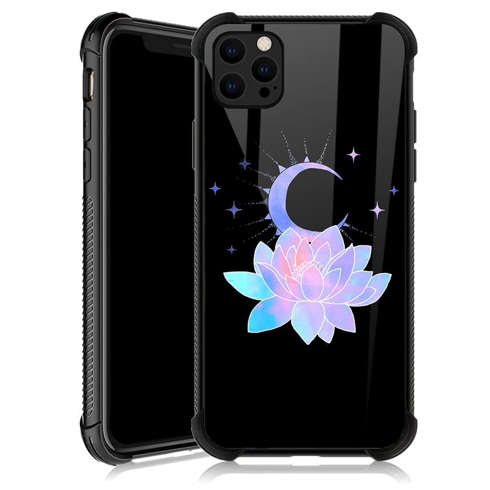 ZHEGAILIAN Case Compatible with iPhone 13,Moon Lotus Flower 13 Cases for Girls,Reinforced Corners Soft TPU Bumper Shockproof Case Compatible with iPhone 13 6.1 inch