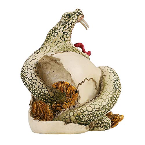 LONTG Gothic Skull Ornament with Snake, Resin Skull Head Bone Skeleton Table Desk Decoration, Scary Snake Skull Ornament, 9x11x12cm - Image 4