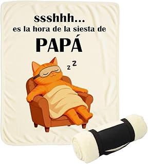 DEREGALOOS Manta Polar Personalizada con Texto. Diseños Divertidos. Regalo Original Día del Padre, Día de la Madre, Abuelo...