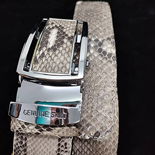 Thailand Authentic Snake Skin Men's Genuine Python Leather Belt 48inch Natural White,Large2