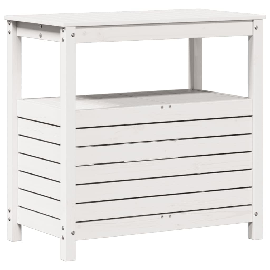 vidaXL Tavolo Invaso con Ripiani Bianco 82,5x45x81 cm Massello Pino