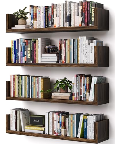 VMROF Solid Wood Floating Bookshelf