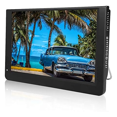 12-Zoll Auto Monitor DVD-Player Tragbarer TV-System mit Bildschirm Fernbedienung 1080P Tragbares Mini-Analog-TV/ATV LED-DVB-T / T2-Digitalfernsehsender Cover