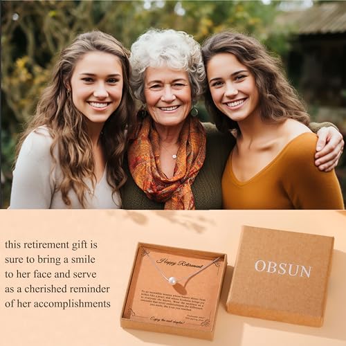 Retirement Gift for Woman S925 Sterling Silver Freshwater Pearl Necklace Happy Retirement Gifts with Card4