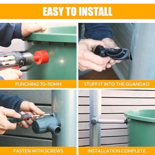 Regenwassersammler für Fallrohre 70-100 mm, Regensammler Speedy für Regentonnen, für Dachflächen bis 80 m²