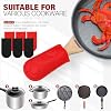 Dandat 24 Set Hot Handle Covers for Daily Replace Use Gift Pan Handle Sleeve Covers Heat Resistant Cast Iron Holder Sleeve Washable Handgrip Mitts for Christmas Kitchen Gifts Craft (Black Red) #2