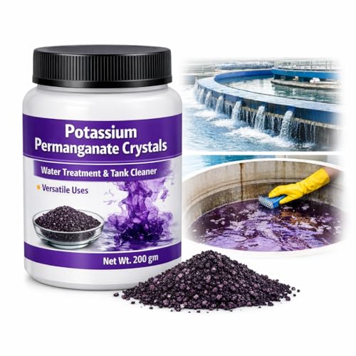 Image of Potassium Permanganate 200g | Multipurpose Water Treatment Crystalline Powder | Pond Cleaner, Aquarium & Poultry Disinfectant | Laal Dawai