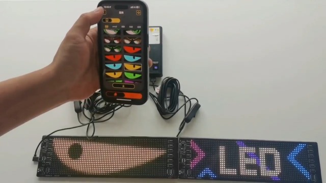 Lot De 2 Lumières LED Flexibles Pour Voiture Et Camion - Panneau D'Affichage Programmable - Enseigne Lumineuse Personnalisée Avec Application Bluetooth