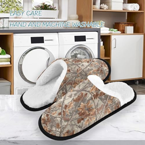 Retro Tree Yellow Camo Slippers For Women Men Soft Memory Foam Non-Slip Camouflage Winter Indoor House Shoes Travel Slipper3