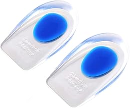 1 Pair Gel Heel Cups Plantar Fasciitis Inserts Pads for Heel Pain, Bone Spur & Achilles Pain -Blue, L